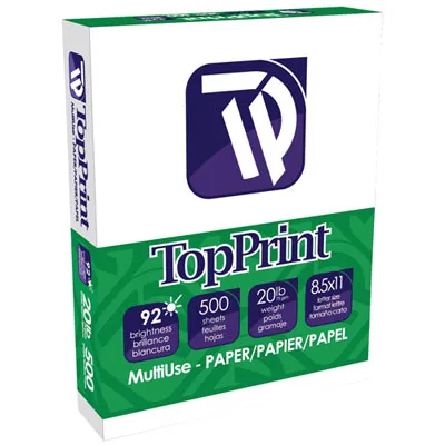 Top Print 500-Sheet 8.5" x 11" Multi-Purpose Paper - 92 Brightness