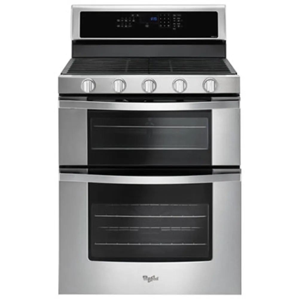 Whirlpool 30" 6.0 Cu. Ft. Double Oven 5-Burner Slide-In Gas Range (WGG745S0FS) - Stainless Steel