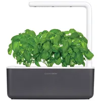 Click and Grow Smart Indoor Garden (SGS8US) - with Basil Seed Capsule Refill - 3 Pack - Dark Grey