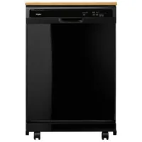 Whirlpool 24" 64dB Portable Dishwasher (WDP370PAHB) - Black