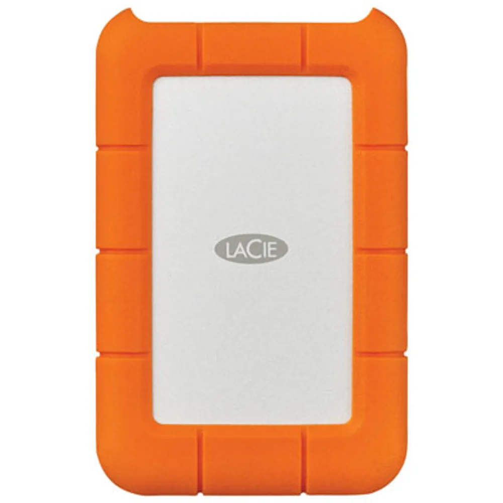 LaCie Rugged 1TB USB-C Portable External Hard Drive for PC/Mac (STFR1000800) - Orange