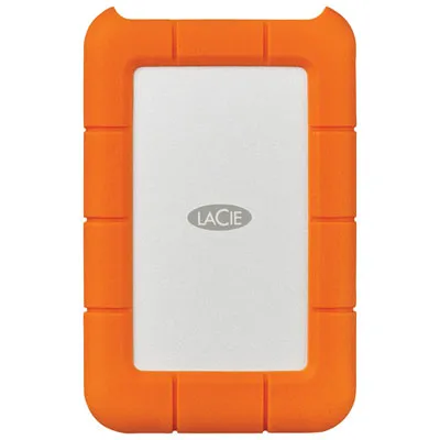 LaCie Rugged 1TB USB-C Portable External Hard Drive for PC/Mac (STFR1000800) - Orange