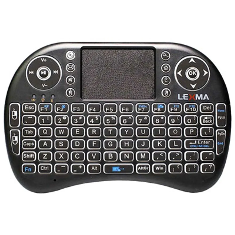 Lexma TK200 Wireless Backlit Ergonomic Mini Keyboard with Touchpad