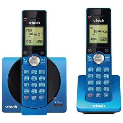 VTech 2-Handset DECT 6.0 Cordless Phone With Caller ID (CS6919-25) - Blue
