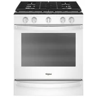 Whirlpool 30" 5.8 Cu. Ft. True Convection 5-Burner Slide-In Gas Range (WEG750H0HW) - White