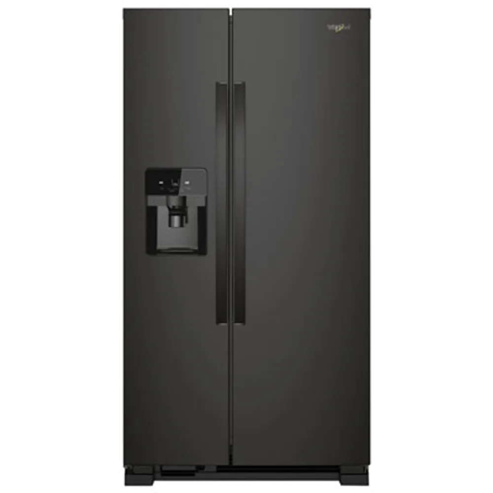 Whirlpool 33" 21.2 Cu. Ft. Side-by-Side Refrigerator w/ Ice & Water Dispenser (WRS321SDHB) - Black