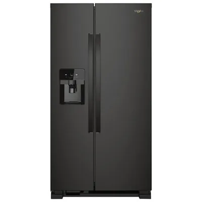 Whirlpool 33" 21.2 Cu. Ft. Side-by-Side Refrigerator w/ Ice & Water Dispenser (WRS321SDHB) - Black