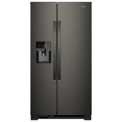 Whirlpool 33" 21.2 Cu. Ft. Side-by-Side Refrigerator w/ Ice Dispenser (WRS321SDHV) - Black Stainless