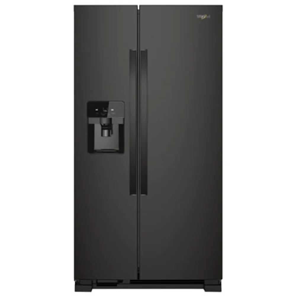 Whirlpool 36" 24.5 Cu. Ft. Side-By-Side Refrigerator w/ Ice Dispenser (WRS325SDHB) - Black