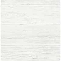 A-Street Prints Reclaimed Washed Boards Wallpaper - Cream White