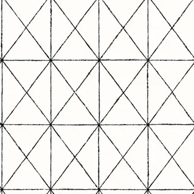 A-Street Prints Geometric Intersection Wallpaper - Black