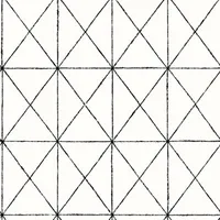 A-Street Prints Geometric Intersection Wallpaper - Black