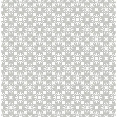 A-Street Prints Eclipse Orbit Floral Wallpaper - Dove