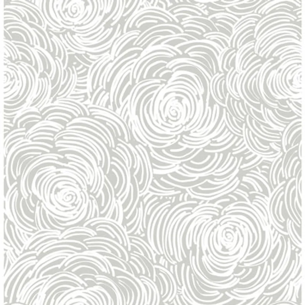 A-Street Prints Eclipse Celestial Floral Wallpaper - Grey