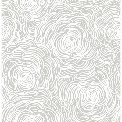 A-Street Prints Eclipse Celestial Floral Wallpaper - Grey