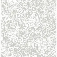 A-Street Prints Eclipse Celestial Floral Wallpaper - Grey