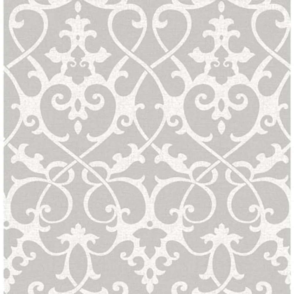 A-Street Prints Symetrie Ironwork Wallpaper - Axiom Grey