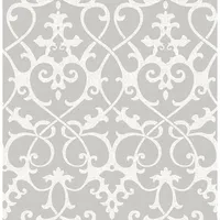 A-Street Prints Symetrie Ironwork Wallpaper - Axiom Grey
