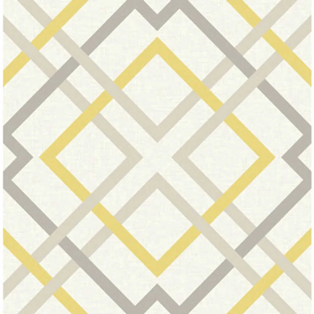 A-Street Prints Geometrie Saltire Lattice Wallpaper - Yellow