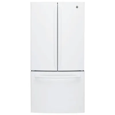 GE 33" 18.6 Cu. Ft. Counter-Depth French Door Refrigerator with LED Lighting (GWE19JGLWW) - White