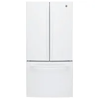 GE 33" 18.6 Cu. Ft. Counter-Depth French Door Refrigerator with LED Lighting (GWE19JGLWW) - White