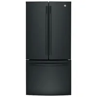 GE 33" 18.6 Cu. Ft. Counter-Depth French Door Refrigerator with LED Lighting (GWE19JGLBB) - Black