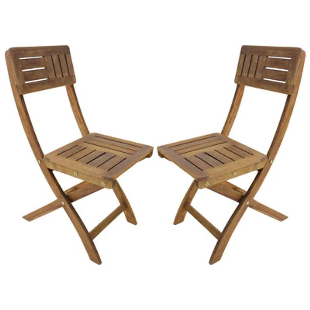 My Home My Living Traditional Acacia Side Chair - Set of 2 - Natural
