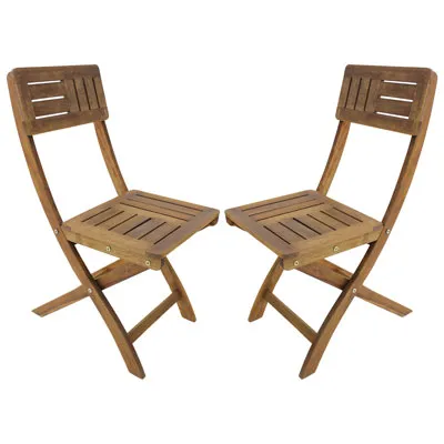 My Home My Living Traditional Acacia Side Chair - Set of 2 - Natural