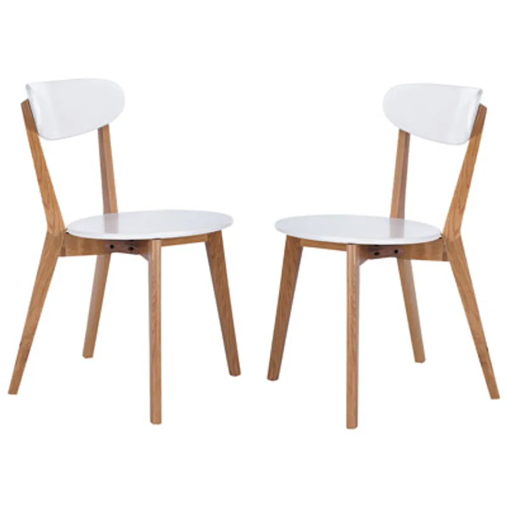 My Home My Living Contemporary Side Chair - Set of 2 - White/Natural