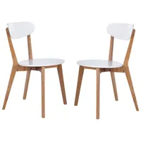 My Home My Living Contemporary Side Chair - Set of 2 - White/Natural
