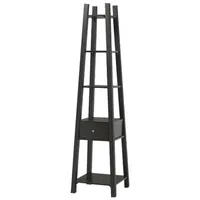 Traditional 5-Shelf & 1 Drawer Storage Shelf - Dark Cherry