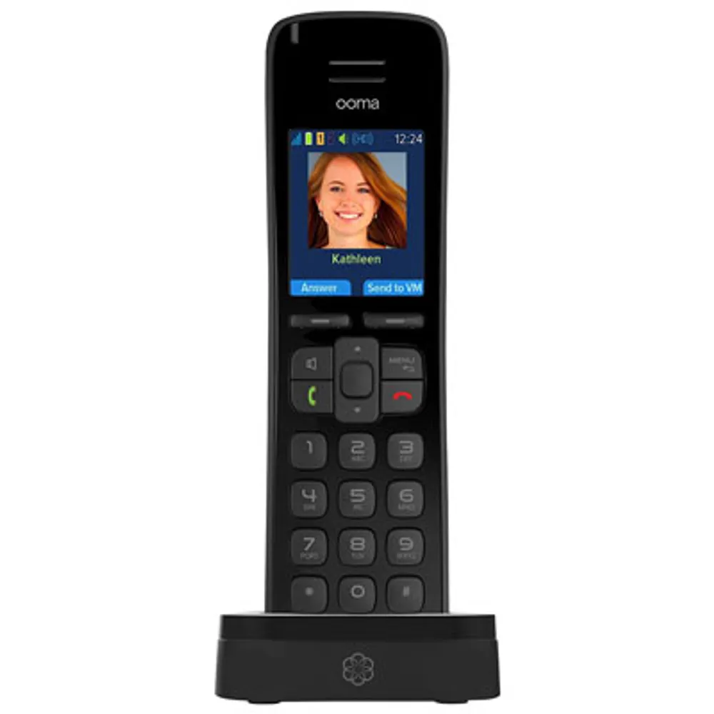 Ooma HD3 1-Handset DECT 6.0 Cordless Phone - Black