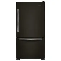 Whirlpool 33" 22.1 Cu.Ft. Bottom Freezer Refrigerator with LED Lighting (WRB322DMHV)-Black Stainless
