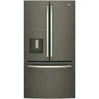 GE 36" 25.5 Cu. Ft. French Door Refrigerator with Water & Ice Dispenser (GFE26JMMES) - Slate