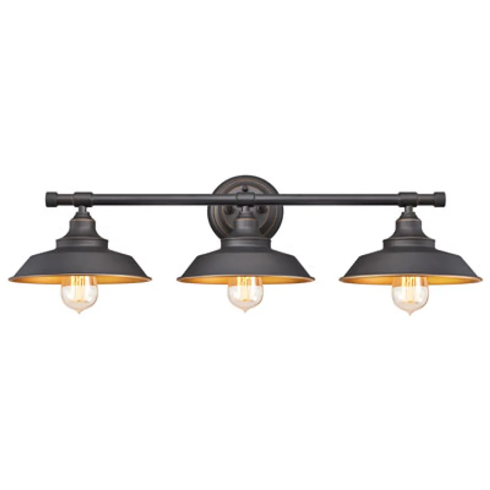 Iron Hill Rustic Country 3-Light Wall Lamp - Bronze