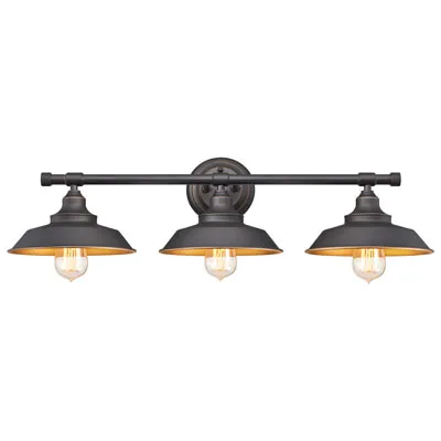 Iron Hill Rustic Country 3-Light Wall Lamp - Bronze