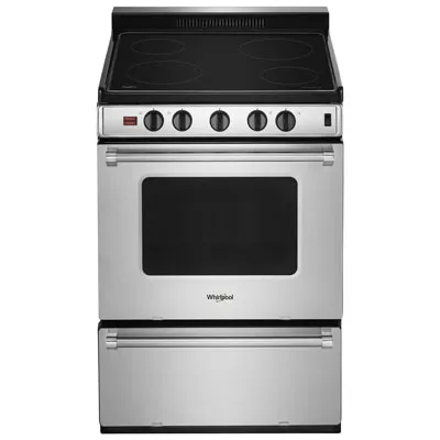 Whirlpool 24" 3.0 Cu. Ft. Freestanding Electric Range (YWFE50M4HS) - Stainless Steel