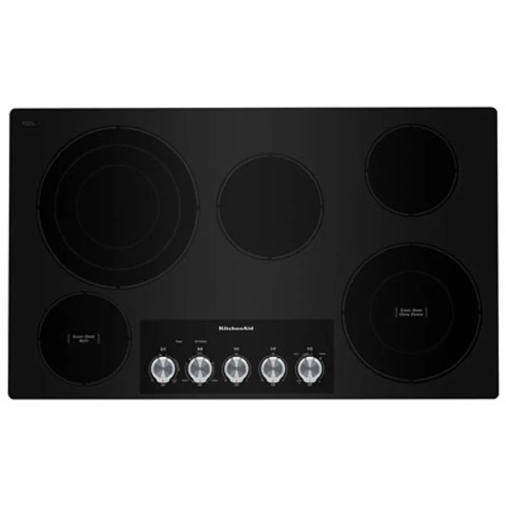 KitchenAid 36" 5-Element Electric Cooktop (KCES556HBL) - Black