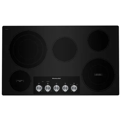 KitchenAid 36" 5-Element Electric Cooktop (KCES556HBL) - Black