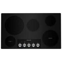 KitchenAid 36" 5-Element Electric Cooktop (KCES556HBL) - Black