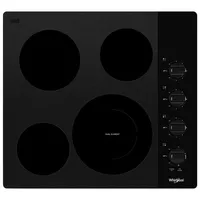 Whirlpool 22" 4-Element Electric Cooktop (WCE55US4HB) - Black