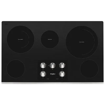 Whirlpool 36" 5-Element Electric Cooktop (WCE77US6HS) - Stainless Steel