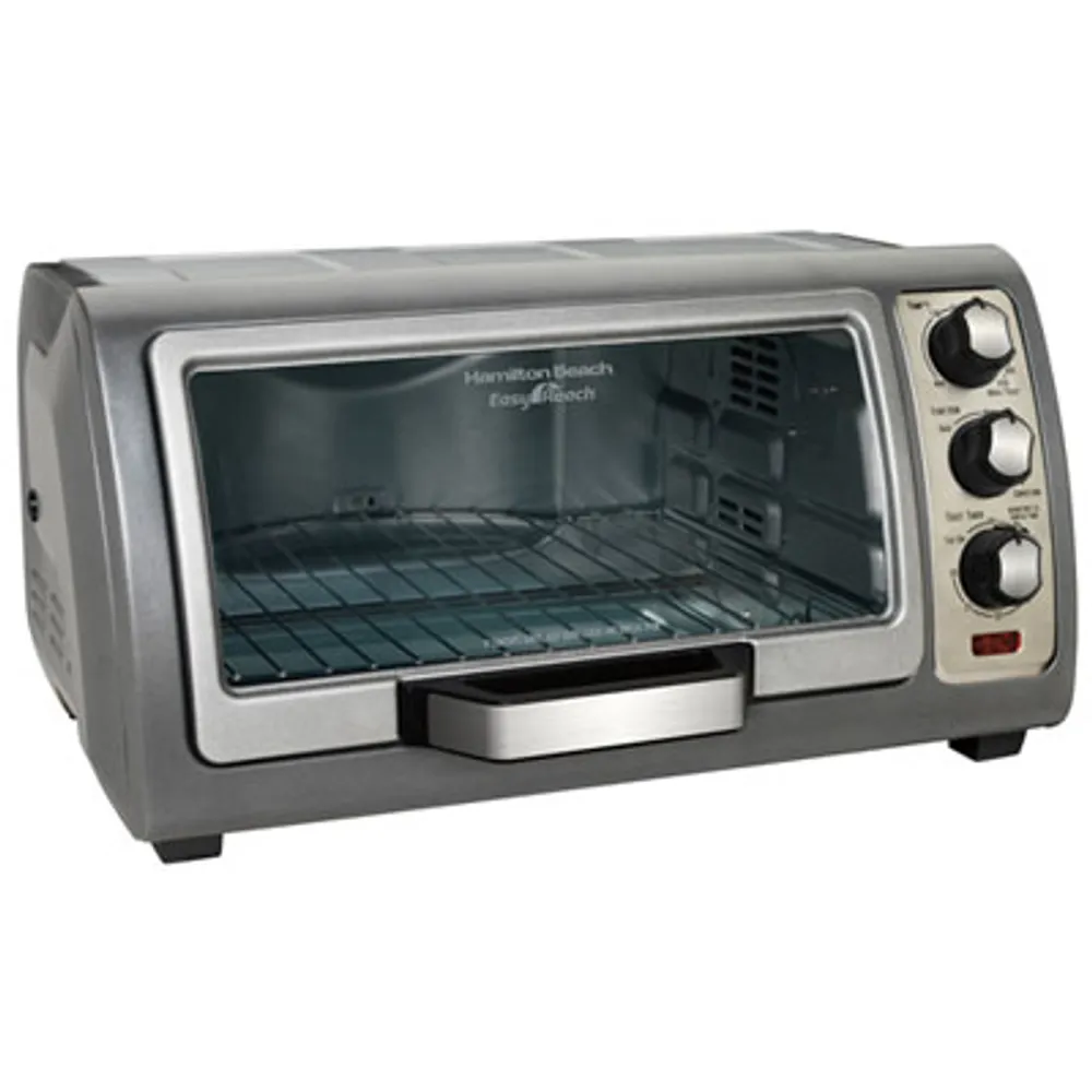 Hamilton Beach Easy Reach 6-Slice Convection Toaster/Pizza Oven - 0.26 Cu. Ft./7.4L - Grey