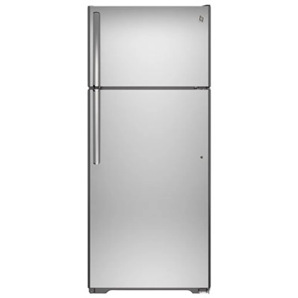 GE 30" 18 Cu. Ft. Top Freezer Refrigerator with LED Lighting (GTS18FSLKSS) - Stainless Steel