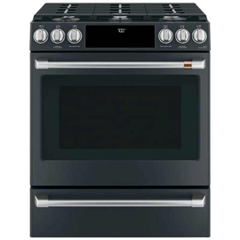 Café 30" 5.6 Cu. Ft. Self-Clean Convection 6-Burner Slide-In Gas Range (CCGS700P3MD1) - Black