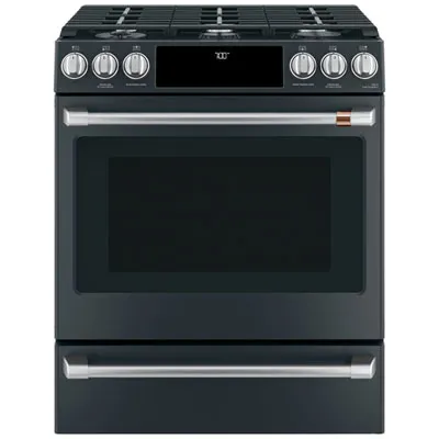 Café 30" 5.6 Cu. Ft. Self-Clean Convection 6-Burner Slide-In Gas Range (CCGS700P3MD1) - Black