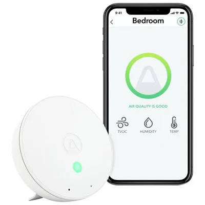 Airthings Wave Mini Indoor Air Quality Monitor with Mold-Risk Indication