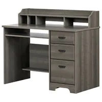 Versa Writing Desk with Hutch - Grey Maple