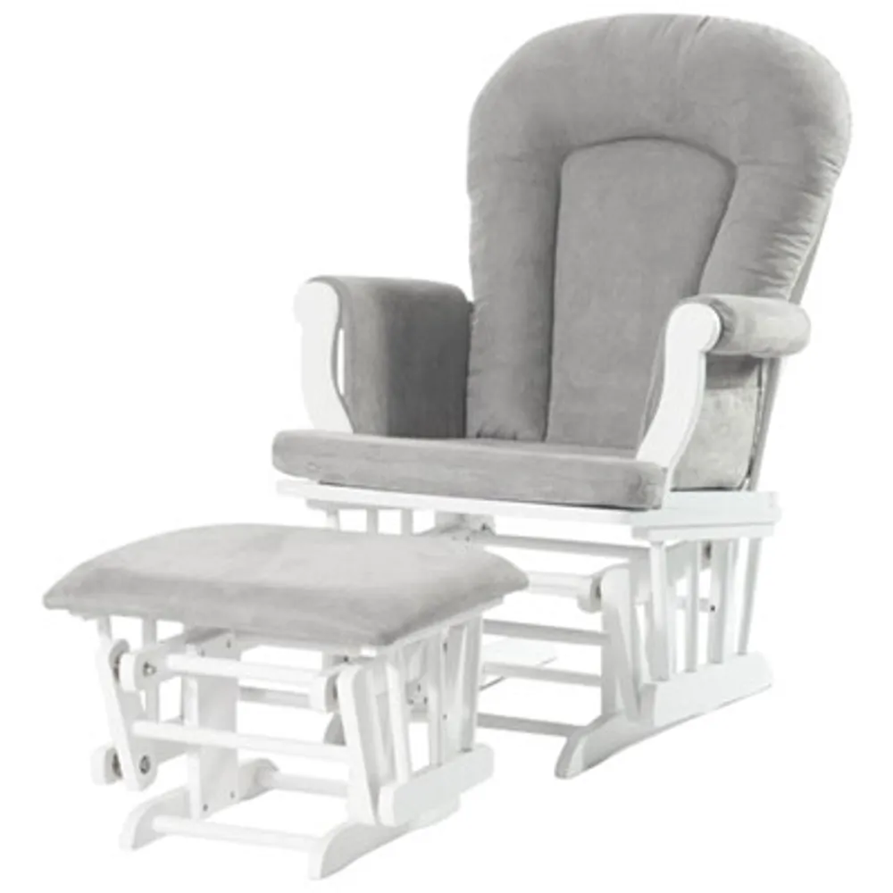 Child Craft Forever Eclectic Cozy Glider Glider and Ottoman Set - Matte White/Light Grey