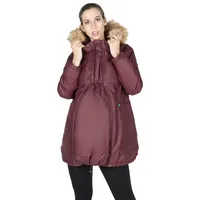Modern Eternity Sofia Waxed Shell Maternity Parka - Large - Burgundy